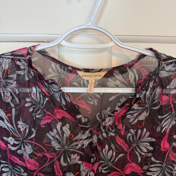 Rebecca Taylor Mystic' Silk Chiffon Top 45745 - Picture 5 of 12